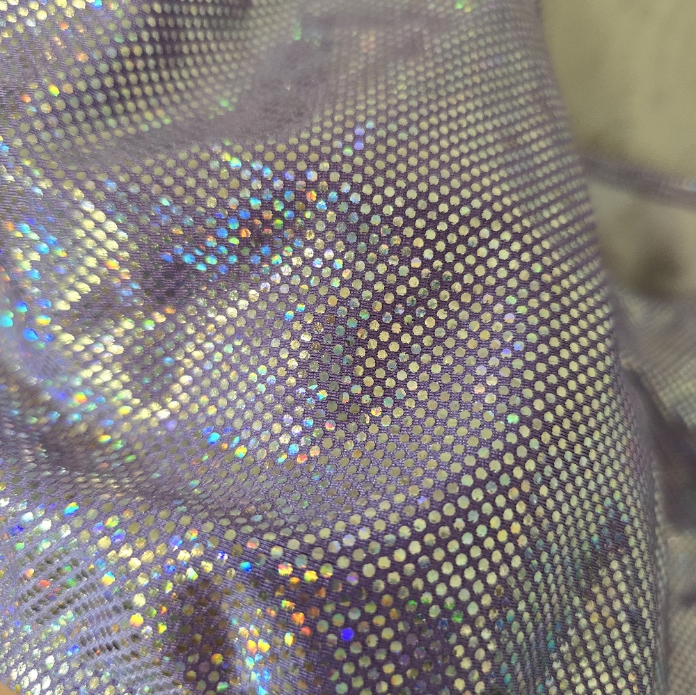 NWOT iheartraves Purple Sparkle Underboob Bra/Crop Top - Picture 3 of 4